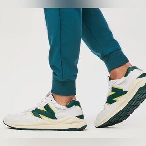 Figs New Balance Sneakers - White with Yellow and Green Accents